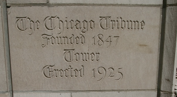 Tribune Tower cornerstone
